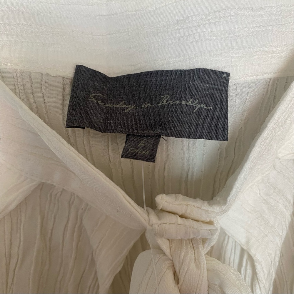NWT Anthropologie | Sunday in Brooklyn | White Bow-Tie Cropped Tank Top, XL - Picture 7 of 10